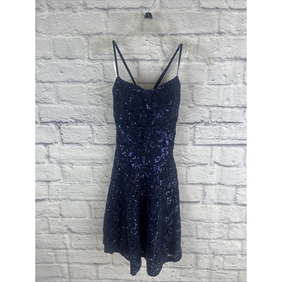 Emerald Sundae Dresses & Skirts - Emerald Sundae Juniors Sequined Lace Fit & Flare Glam Party Dress Small